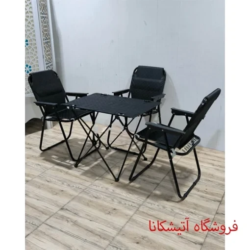 میز و صندلی ۳ نفره (میز : استراکچر چوبی و صندلی : وی ای پی )