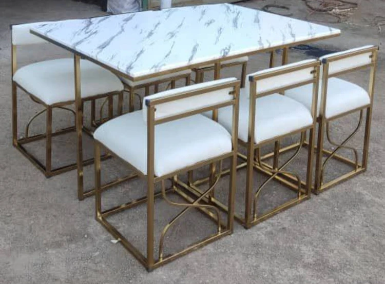 میزناهارخوری ۶نفره با پشتی مستطیل فلزی کمجا فورتیک