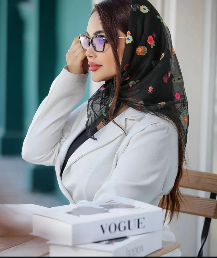 مینی اسکارف بابونه دور دانتل کد۶۹۰