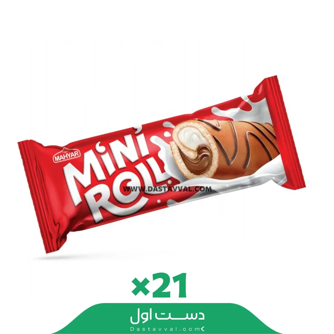 مینی رول با کرم عسل و شکلات مهیار _ بسته ۲۱ عددی