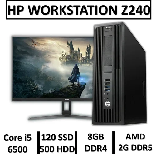 مینی کامپیوتر استوک اچ پی مدل HP WORKSTATION Z240 | INTEL CORE I5 6500 | 8GB RAM DDR4 | 500GB HDD | 120GB SSD |AMD RADEON R7 2GB