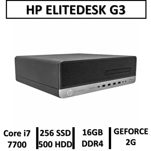 مینی کامپیوتر استوک با گرافیک 2G اچ پی Core i7نسل هفتم HP ELITEDESK G3 Core i7 7700 RAM 16 HDD500 SSD256 GEFORCE GT710