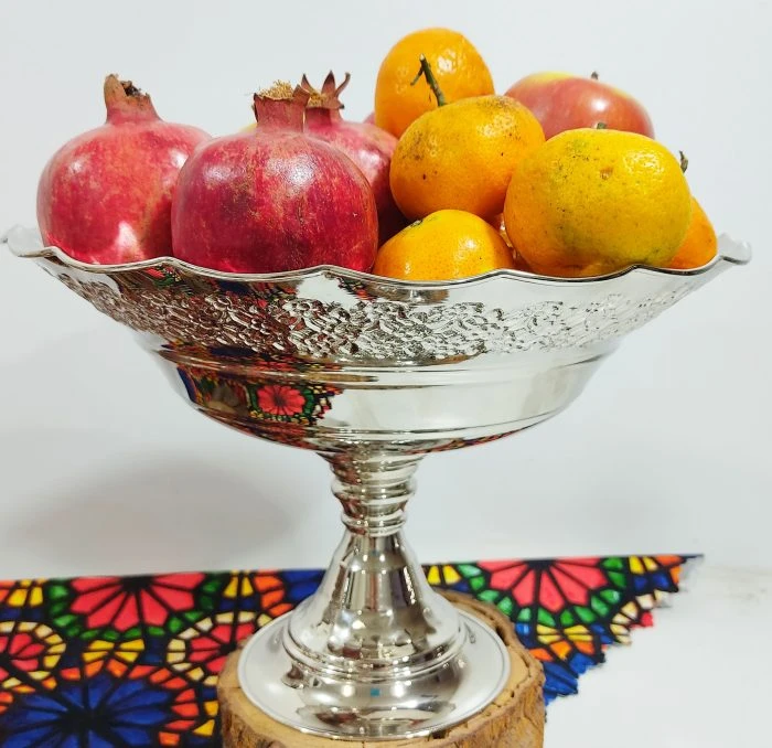 میوه خوری مسی بزرگ کروم قطر ۳۳ ارسال رایگان