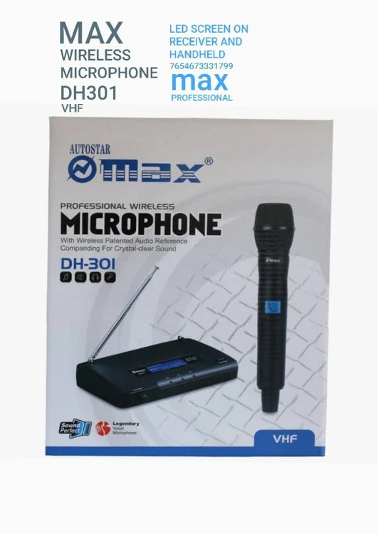 میکروفن بیسیم تک کانال مکس مدل PROFESSIONAL Wireless Microphone MAX DH-301