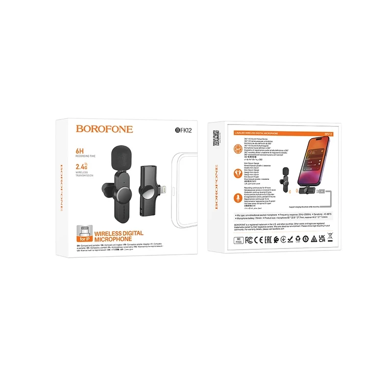 میکروفون یقه‌ای بروفون BFK12 (type-c ,IP)