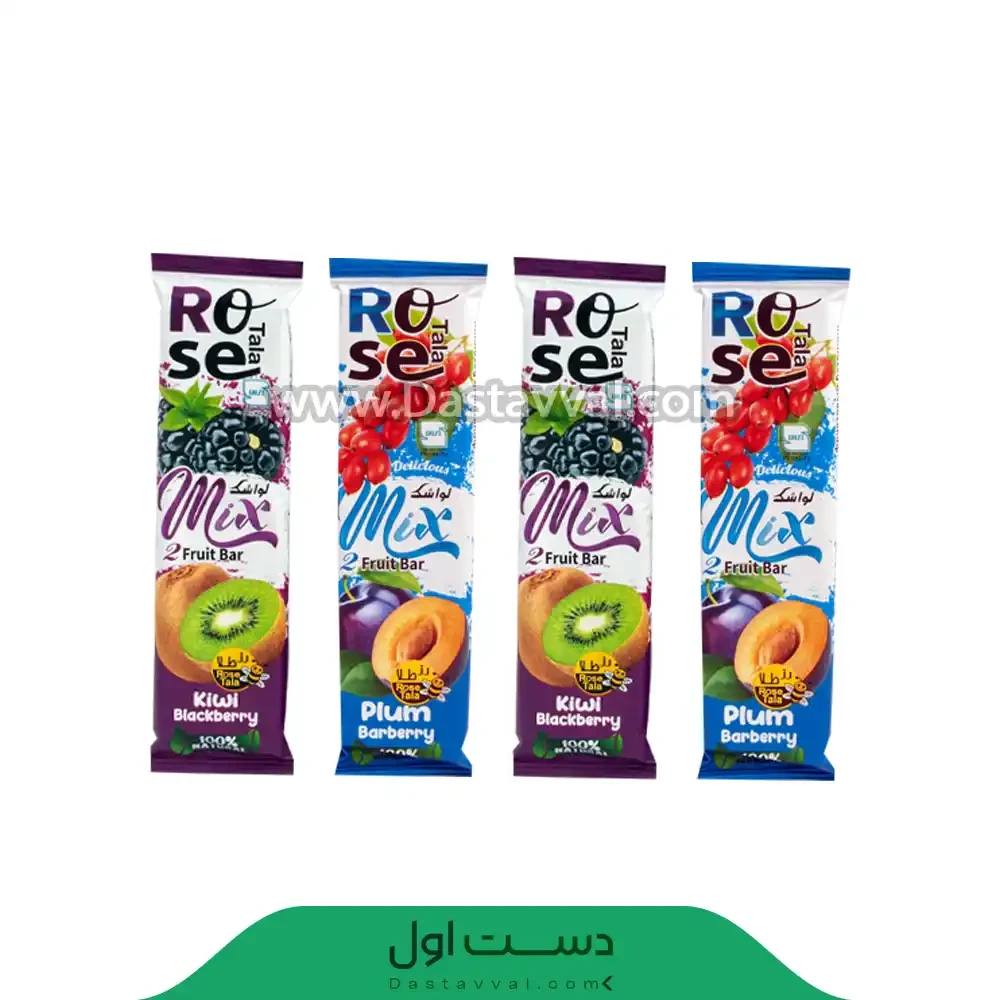 میکس فروت رزطلا 2 میوه 100 گرم – کارتن 6 بسته 24 عددی