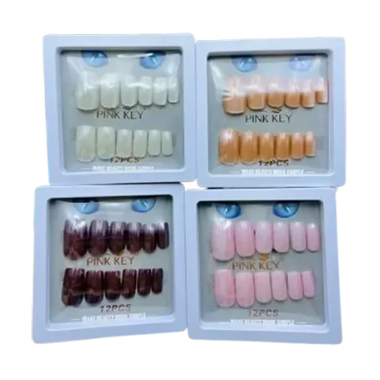 ناخن طرح چشم گربه ای PINK KEY تعداد 12 عددی