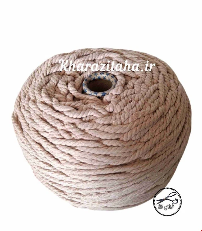 نخ مکرومه تابیده کرم کاهی