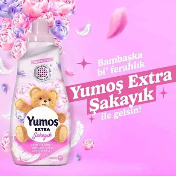 نرم کننده لباس یوموش Yumoş Extra با رایحه گل شقایق حجم 1440 میلی لیتر