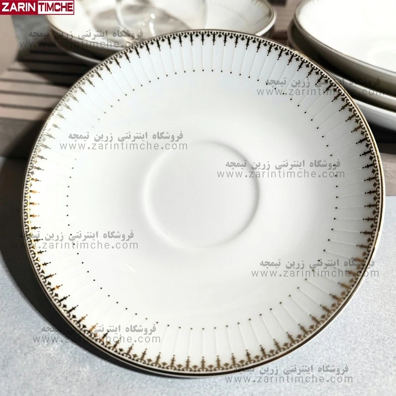 نعلبکی زیر استکانی چینی زرین مدل سپیدار