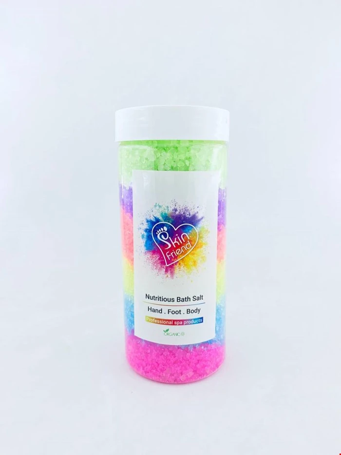 نمک حمام و اسپا رنگی استوانه ای اسکین فرند 1000 گرم Skin friend bath salt