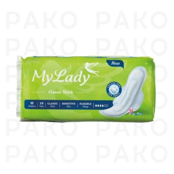 نوار بهداشتي بالدار ضخيم متوسط 10 عددي ماي‌ليدي my lady