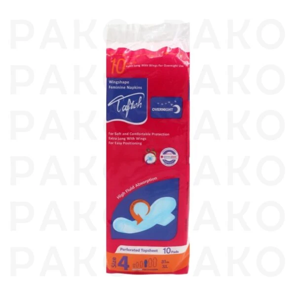 نوار بهداشتي بالدار مشبك تافته ويژه شب بسته 10 عددي tafteh