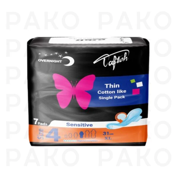 نوار بهداشتي بالدار ويژه شب نازك 7 عددي تافته tafteh