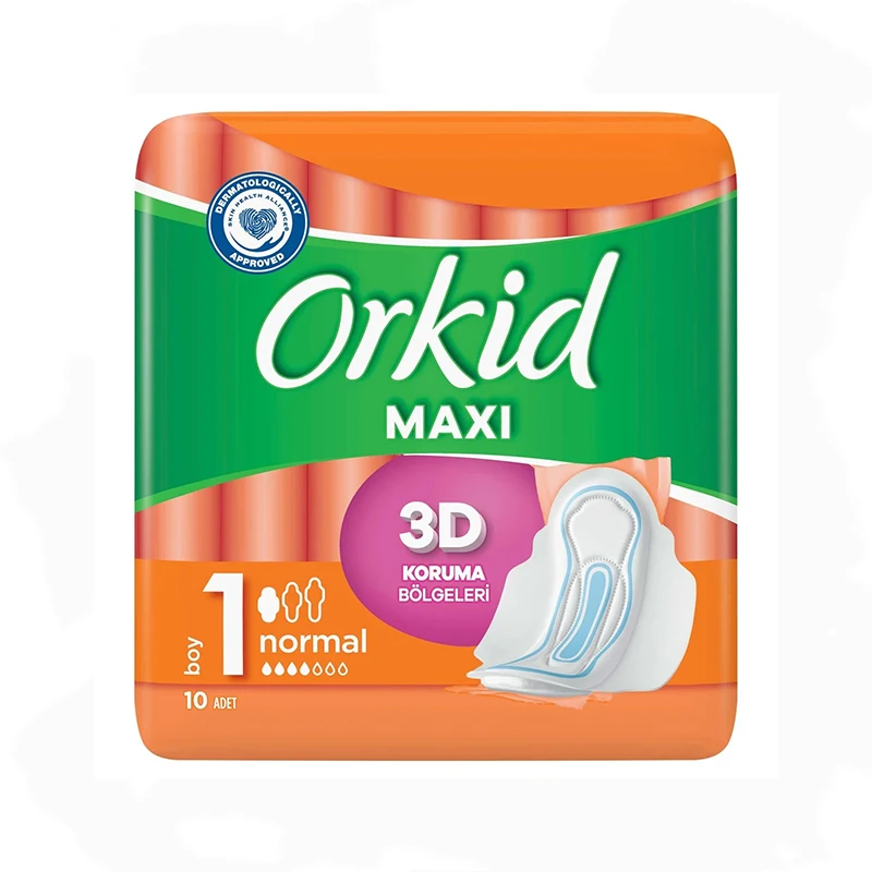 نوار بهداشتی ارکید Orkid سایز نرمال مدل 3D بسته 10 عددی اصل و اورجینال