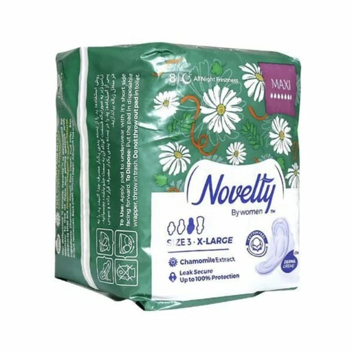 نوار بهداشتی بالدار خیلی بزرگ نیمه نازک کتانی با احساس پنبه ای ناولتی