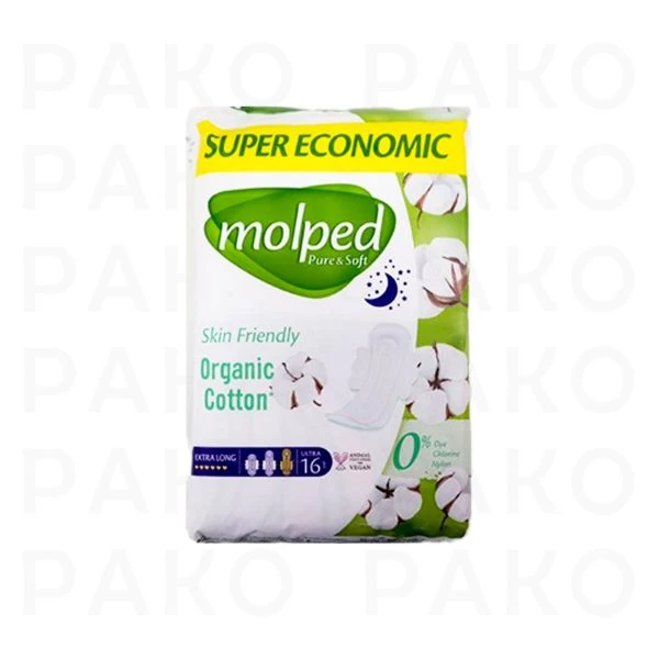 نوار بهداشتی مولپد ویژه شب سری Pure & Soft سایز خیلی بزرگ بسته 16 عددی