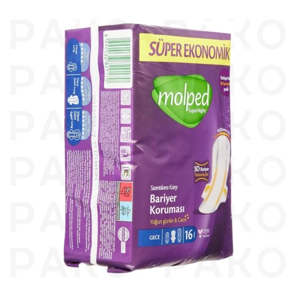 نوار مولپد سوپر نايت ویژه شب سری Super Night بسته 16 عددی تركيه molped