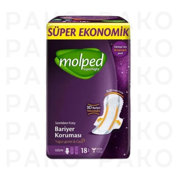 نوار مولپد سوپرنايت ویژه شب سری Super Night سایز بلند 18 عددي تركيه molped