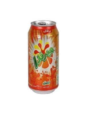 نوشابه گاز دار با طعم پرتقالی میرندا -قوطی 330 میلی لیتر
