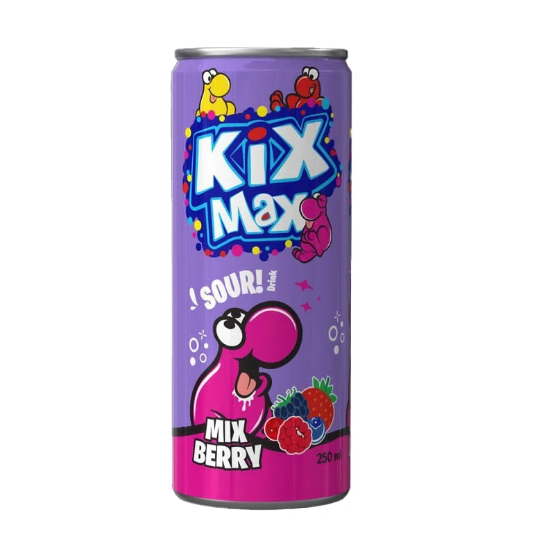 نوشیدنی گاز دار کیکس مکس (Kixmax) میوه جنگلی 250 میل