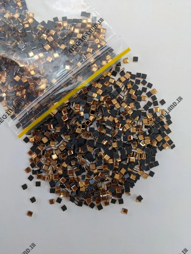 نگین حرارتی dmc 3*3 رز گلد