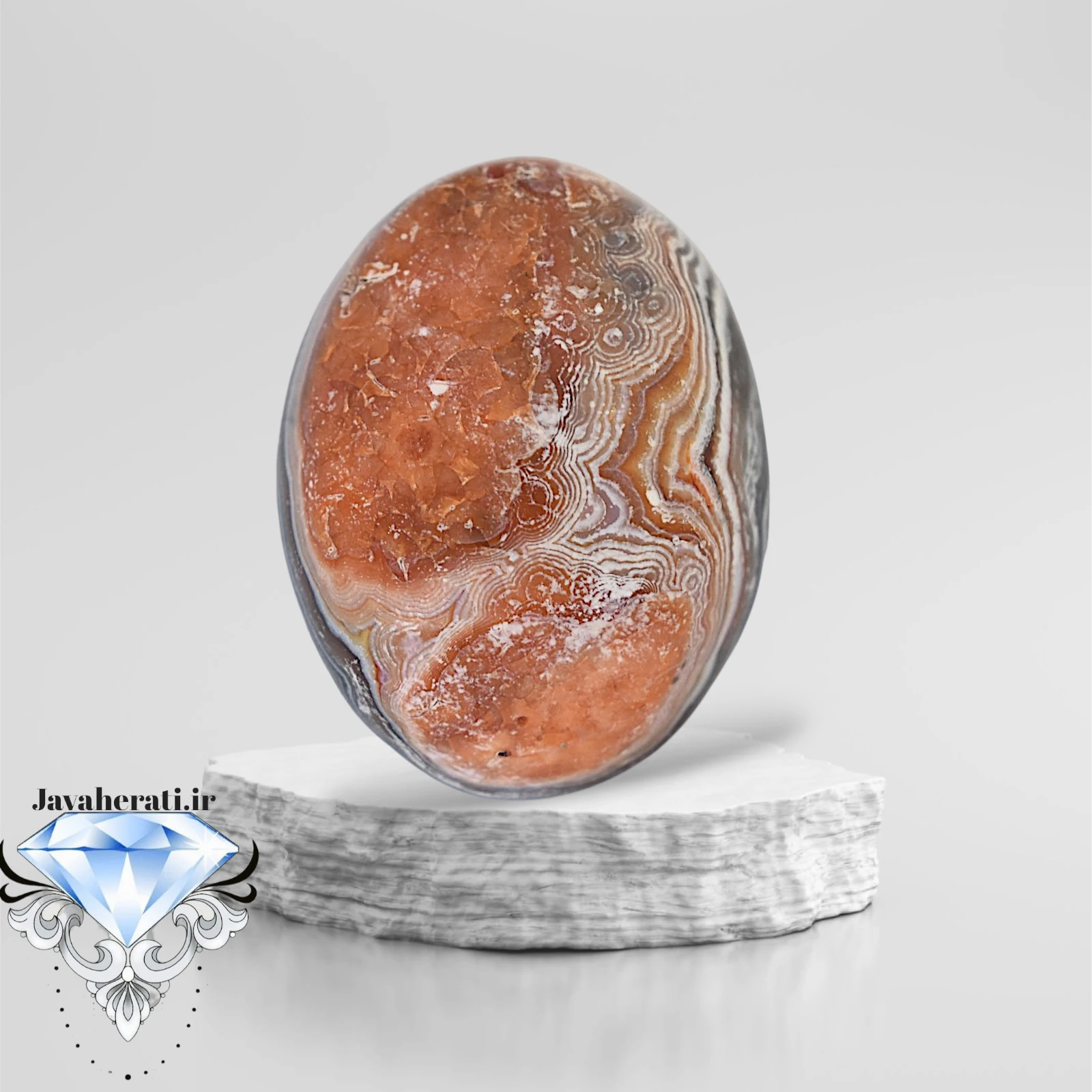نگین عقیق داودی اصل خوشرنگ و خاص D18