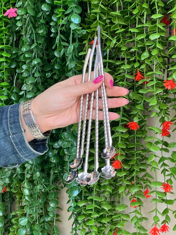نی استیل نقره ای