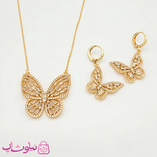 نیم ست دخترانه YSX طرح پروانه طلایی کد 5997