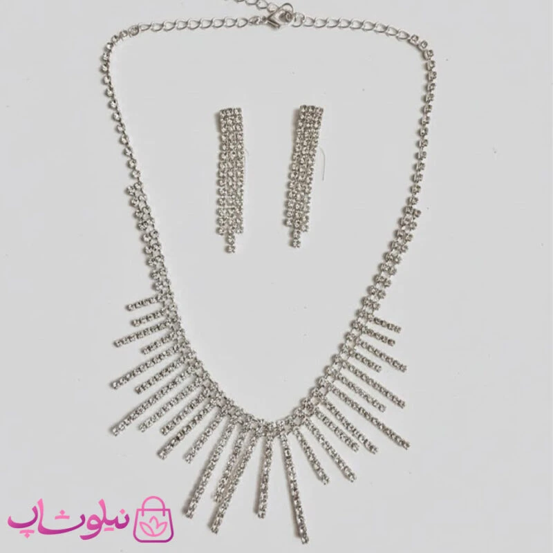 نیم ست زنانه خورشیدی آبکاری نقره کد 3921