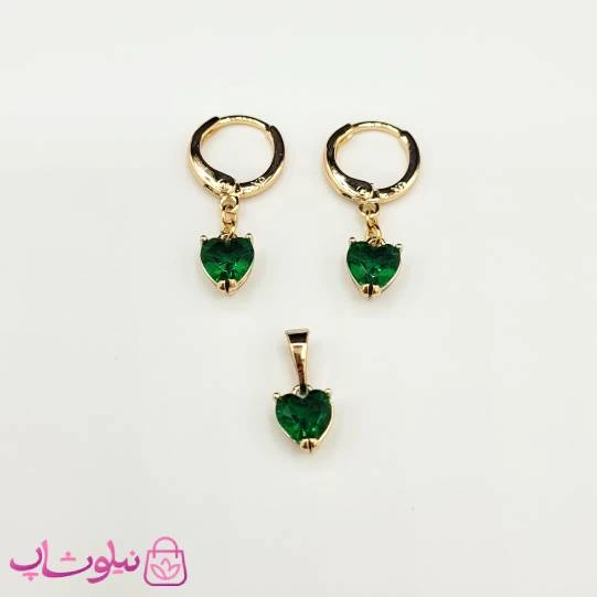 نیم ست زنانه ظریف ژوپینگ مدل قلب سبز کد 2391