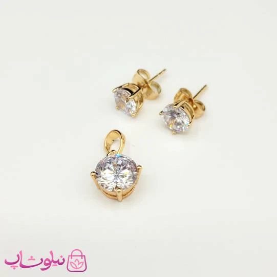 نیم ست زنانه مینیمال ژوپینگ مدل نگین دایره سفید کد 119