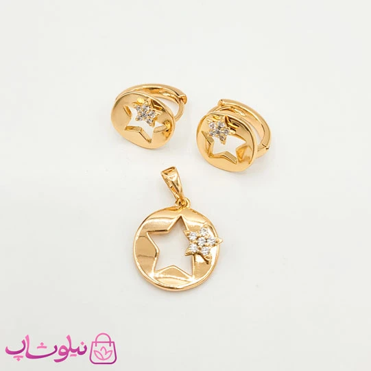نیم ست زنانه ژوپینگ طرح ستاره طلایی کد 1491