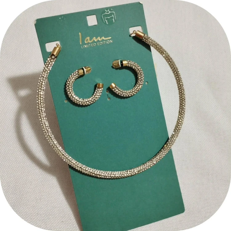 نیم ست طرح سوارسکی در ۲ طرح برند I am