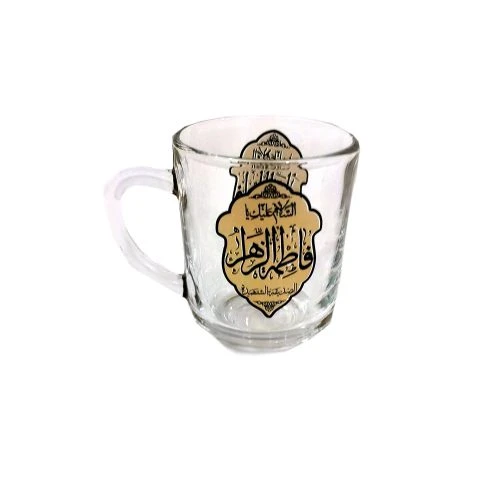 نیم لیوان هیئتی دسته دار استوانه ای مدل تذهیب السلام علیک یا فاطمه الزهرا س-6تایی کد 103933