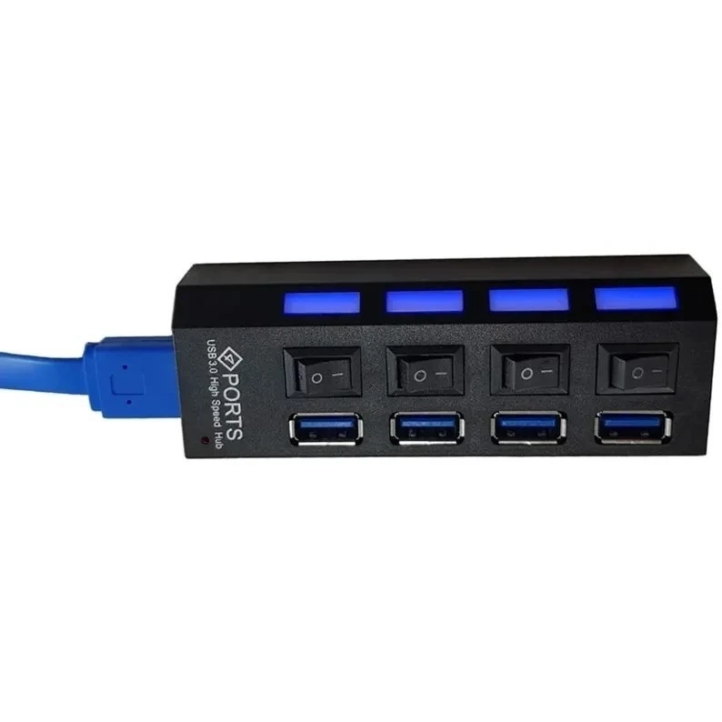هاب USB 3.0 چهار پورت کلیددار GREAT – قطع و وصل مستقل هر پورت