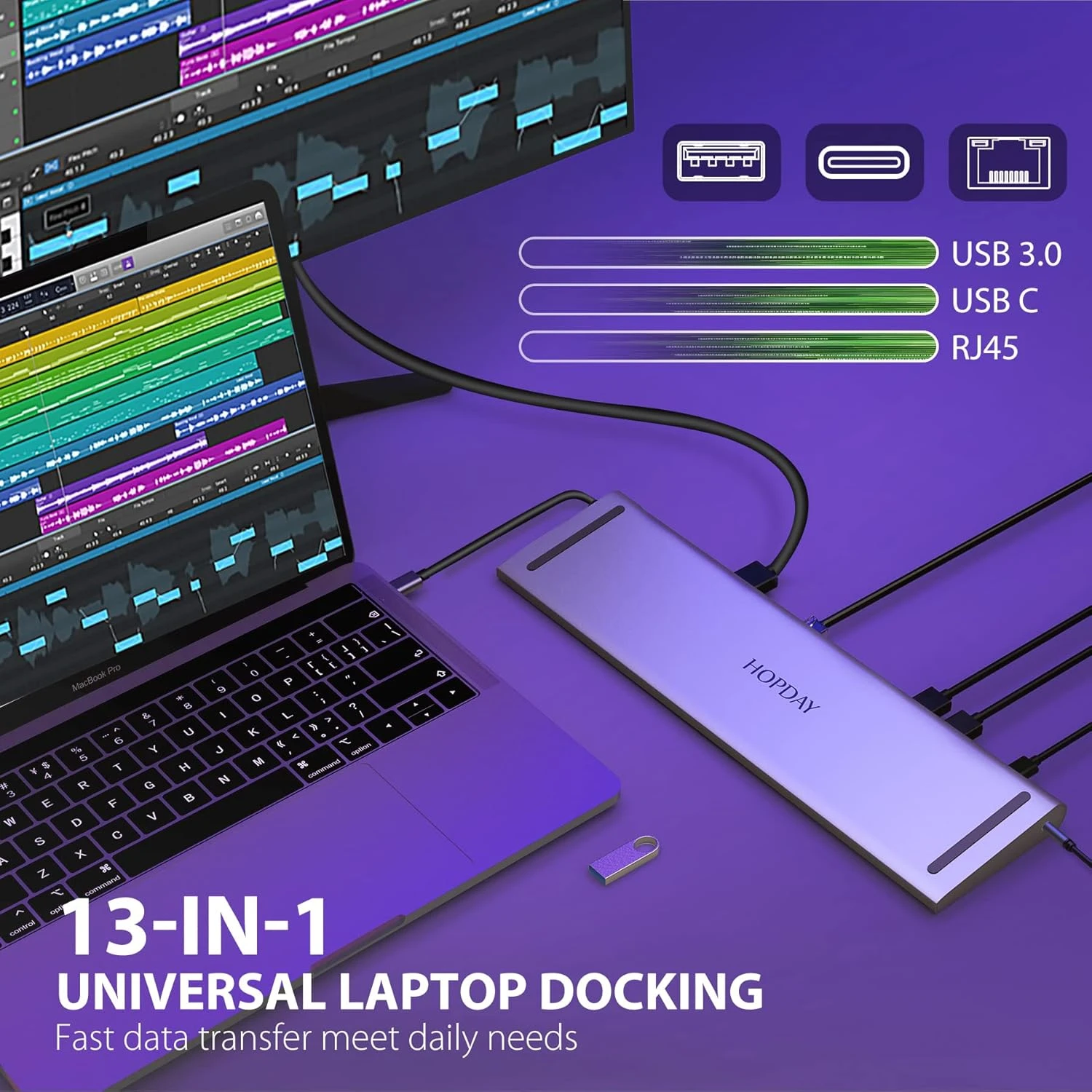 هاب داک استیشن USB-C مدل DC005A با ۱۳ پورت