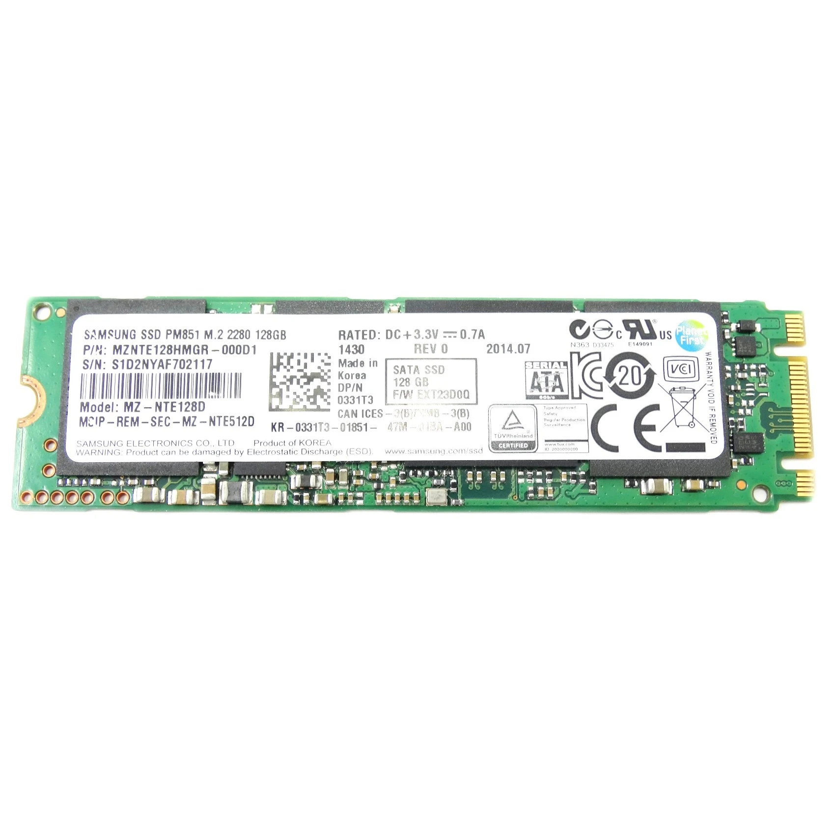 هارد SSD M2 برند SAMSUNG ظرفیت 128 گیگابایت