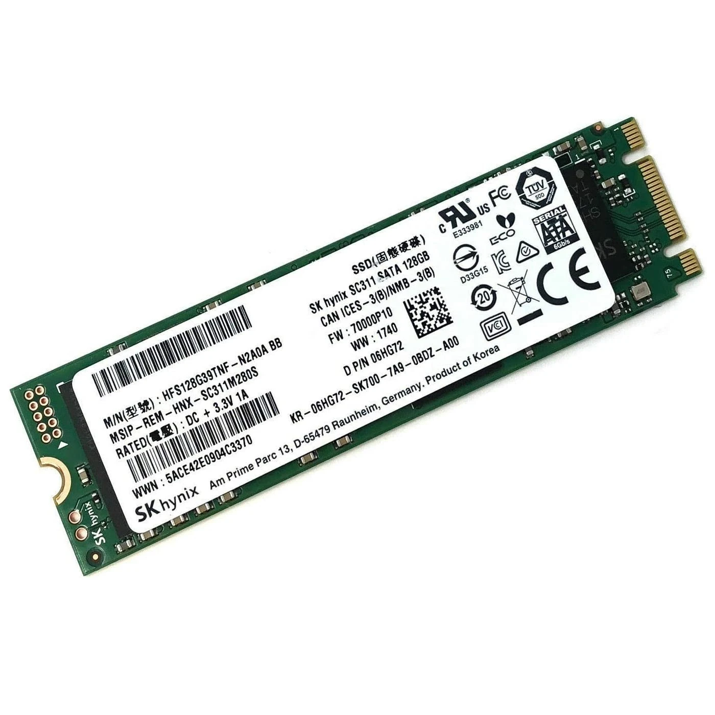 هارد SSD M2 برند SKhynix با ظرفیت 128 گیگابایت