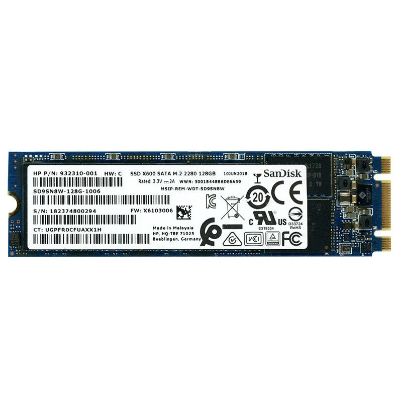 هارد SSD M2 برند SanDisk ظرفیت 128 گیگابایت