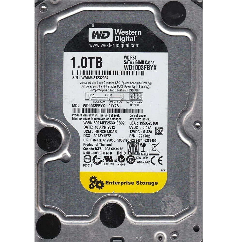 هارد W.D مدل WD1003FBYX با ظرفیت 1 ترابایت