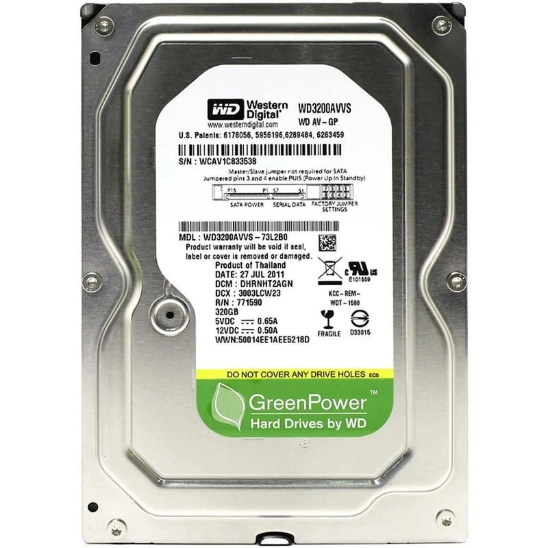هارد W.D مدل WD3200AVVS با ظرفیت 320 گیگابایت