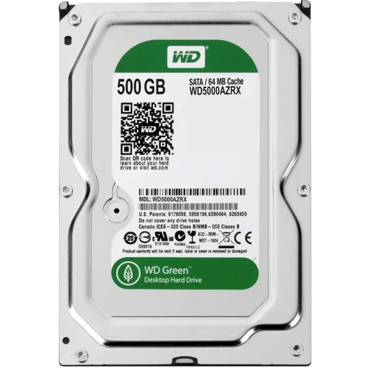 هارددیسک اینترنال وسترن دیجیتال سری سبز مدل WD5000AZRX ظرفیت 500 گیگابایت (استوک)