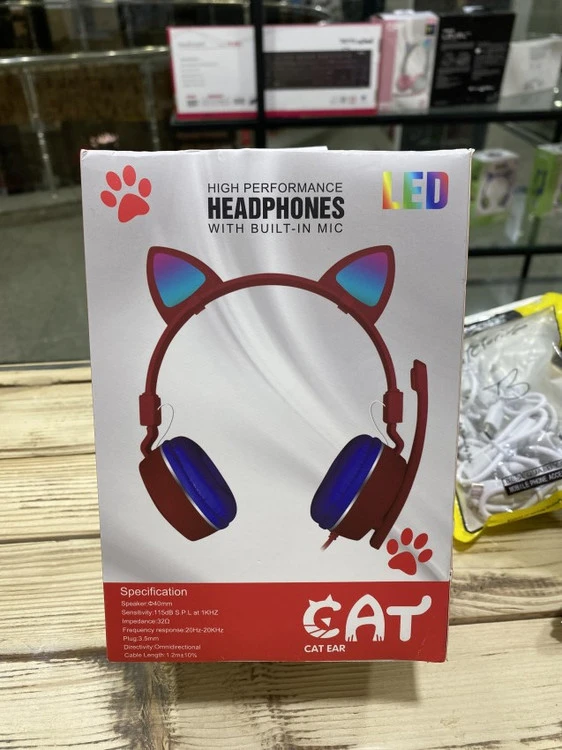 هدفون سیم‌دار طرح گربه مدل Cat BK 78 با طراحی جذاب