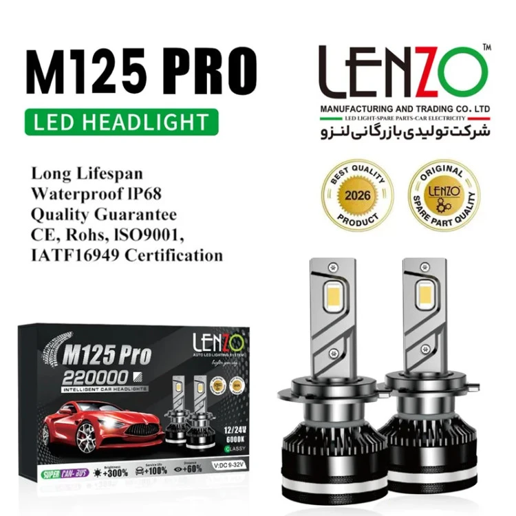 هدلایت اورجینال جدید مدل M125 Pro لنزو Lenzo با گارانتی