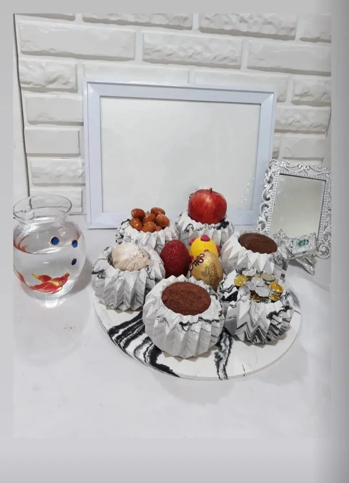 هفت سین طرح لوتوس + سینی (کد51)