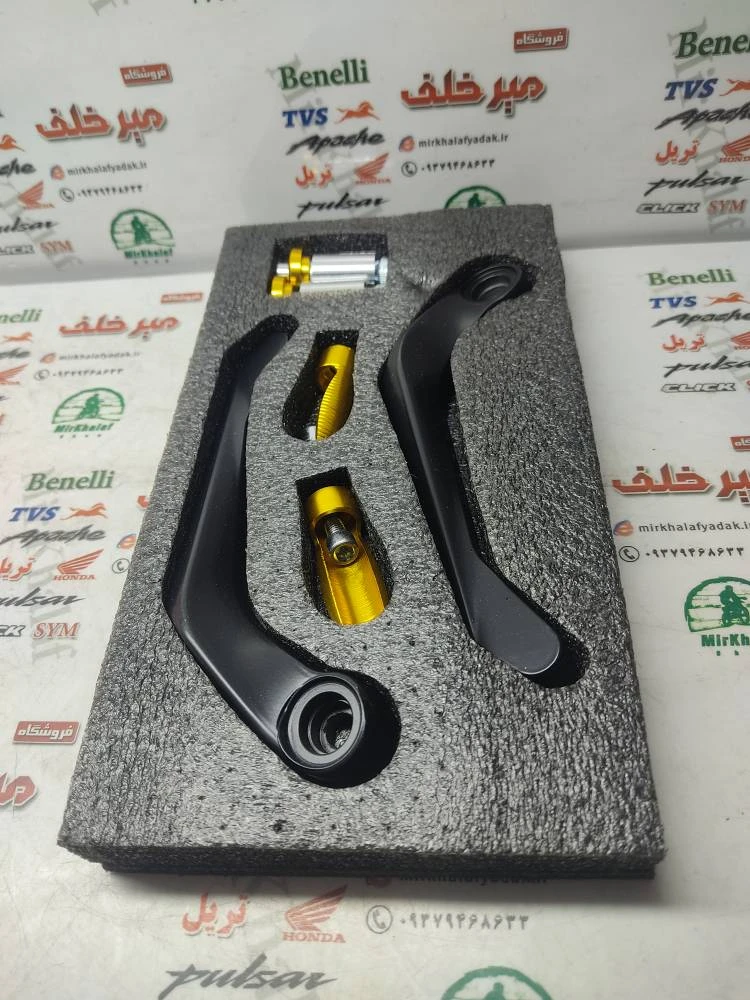 هندگارد (محافظ) سر دسته فرمان انواع موتورسیکلت زرد طلایی رنتال cnc (جفتی)