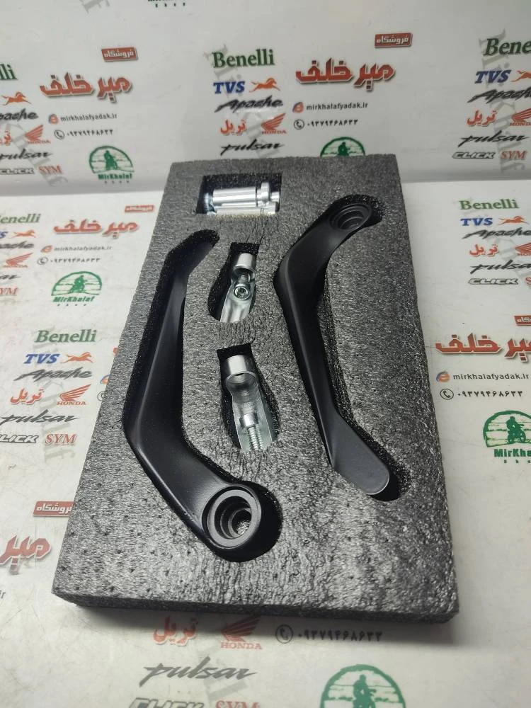 هندگارد (محافظ) سر دسته فرمان انواع موتورسیکلت مشکی رنتال cnc (جفتی)