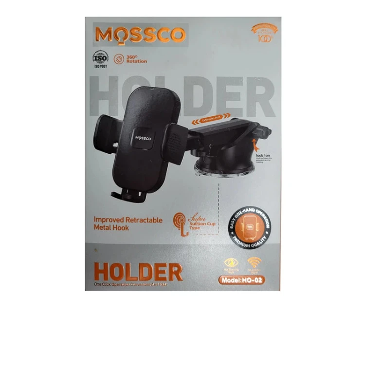هولدر موبایل Mossco مدل HO-02 – پایه نگهدارنده همه کاره با چرخش ۳۶۰ درجه