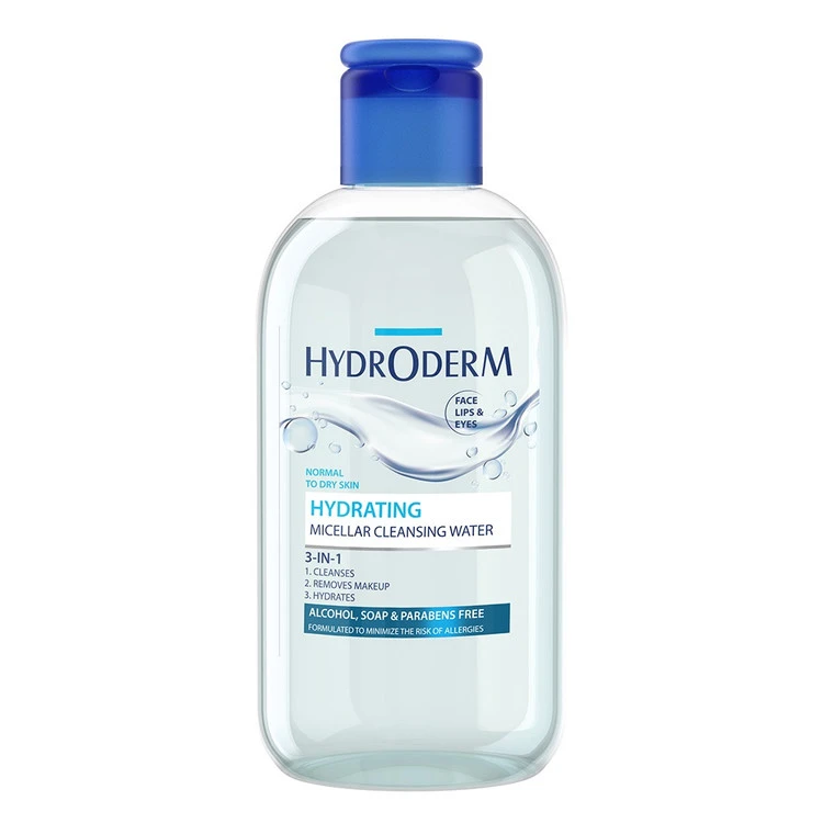 هیدرودرم میسلار واتر 3 در 1 چشم و لب و صورت Hydrating – پوست خشک و کم آب 250 میل